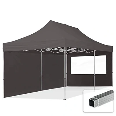 Abbildung von TOOLPORT Faltpavillon Faltzelt Pavillon 3x6m 4 Seitenteile Aluminium 32mm Partyzelt 700N grau