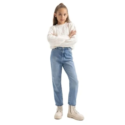 Abbildung von DeFacto Mädchen Jeans für Teenager Trendige Jeanshosen Cargohosen Mom Fit
