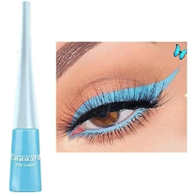 Abbildung von Liquid Eyeliner Matte Schnell trocknender Eyeliner, dauerhafter nicht blühender wasserdichter gelfarbener Candy Color Hochpigmentierter (Blau)