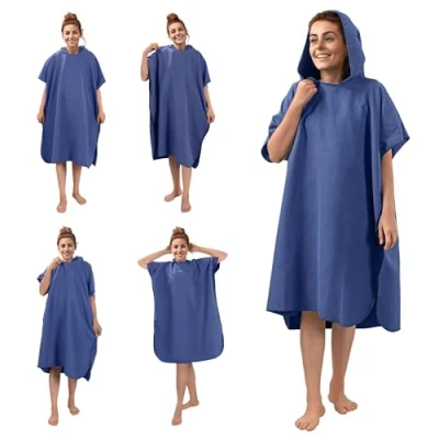 Abbildung von JEMIDI Badeponcho Unisex Surf Poncho aus Mikrofaser Tuch für Erwachsene Bademantel Damen und Herren Badetuch mit Kapuze schnelltrocknend