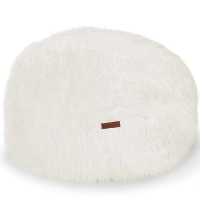 Abbildung von Green Bean Pouf runder Sitzpouf Felloptik in 3 Farben (EPS Perlen Füllung, Indoor / Drinnen, Fußhocker Ablage), Sitzwürfel Sitzkissen Hocker Sitzhocker