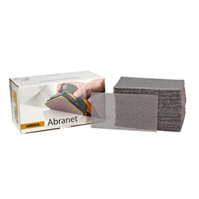 Abbildung von Mirka Abranet Netz Schleifstreifen 70x125 mm Klett / Korn P400 50 Stk zum Schleifen von Holz, Spachtel, Lack, Kunststoff 5414905041