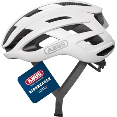 Abbildung von ABUS Rennradhelm AirBreaker High End Fahrradhelm für den professionellen Radsport Jugendliche und Erwachsene Helm Damen Herren Weiß, Größe L