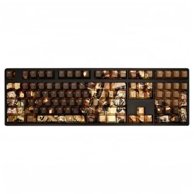Abbildung von Genshin Impact Tastenkappen, 108 Tasten, Kirsch /PBT Tastenkappen für 61/64/87/104/108 Cherry Gateron MX Switches mechanische Tastaturen (Navia)