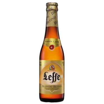 Abbildung von Original Belgisches Bier Leffe Blond obergäriges Klosterbier aus Belgien, 8 Flaschen 330 ml. Ohne Verpackung