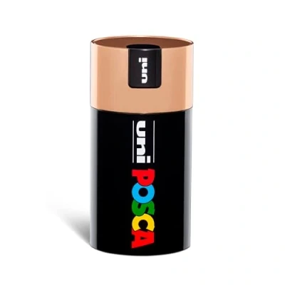 Abbildung von Posca UniPosca Komplettset mit 18 sortierten Acrylstiften, mittlere Spitze 2,5 mm, Farben für Kinder und Künstler Uni gültig wie Stoffe, Holz andere, in Geschenkbox Bronze