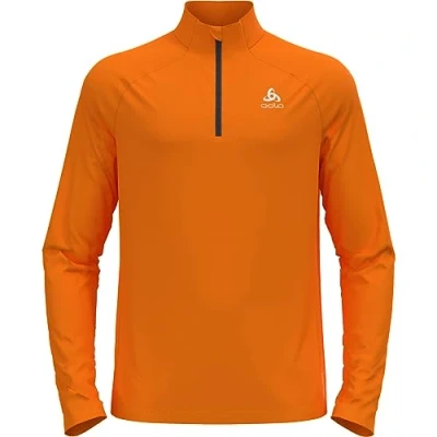 Abbildung von Odlo Herren Laufoberteil mit Reißverschluss ESSENTIAL CERAMIWARM, oriole, S