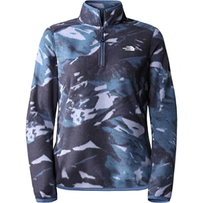Abbildung von THE NORTH FACE 100 Glacier Sweatshirt Shady Blue Snowcap Mountain Print XL