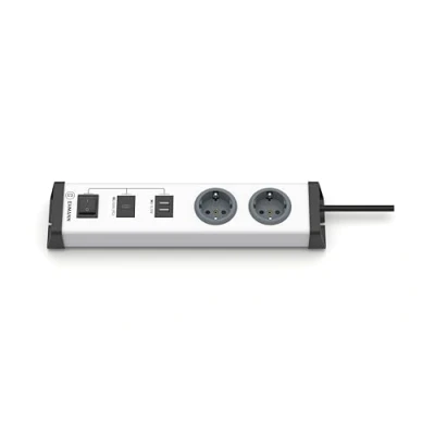 Abbildung von EHMANN USB C/A Multilader 0201x0o022301 1x C 65W Schnellader + A, 2X Schutzkontakt Steckdosen Typ F, Schalter, Robustes Kunststoffgehäuse, Befestigungsmöglichkeit1,5m Zuleitung