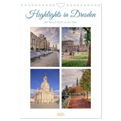 Abbildung von Highlights in Dresden (Wandkalender 2025 DIN A4 hoch), CALVENDO Monatskalender
