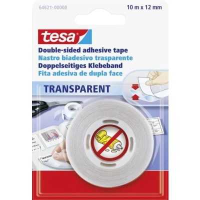 Abbildung von tesa Klebehaken doppelseitiges Klebeband 10 m x 12 mm
