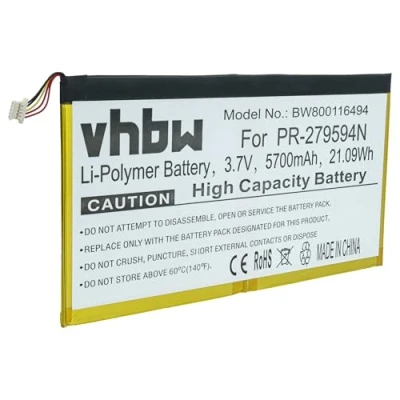 Abbildung von vhbw Akku kompatibel mit Acer Iconia A5008, One 10 B3 A20, A30, Tab A3 A40 Tablet Pad (5700mAh, 3,7V, Li Polymer)