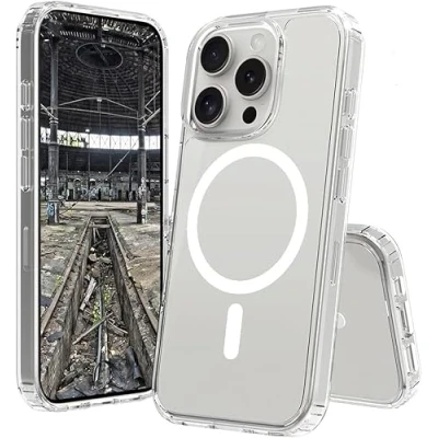 Abbildung von JT Berlin Pankow Clear MS Schutzhülle kompatibel mit Apple iPhone 16 Pro Max (Stoßabsorbierend, Wireless Charging Qi / magnetisches Aufladen kompatibel, Kratzfest, Anti Fingerabdruck) transparent
