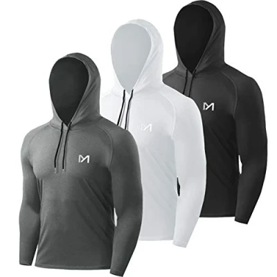 Abbildung von MEETYOO Men&#039;s MU16T Shirt, Schwarz + Grau Weiß, L