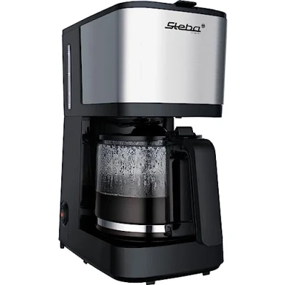 Abbildung von Steba Filterkaffeemaschine mit Glaskanne für ca. 10 Tassen à 125 ml, Wassertank 1,25 Liter, automatisches Warmhalten 40 Min., 750 Watt, KM F2