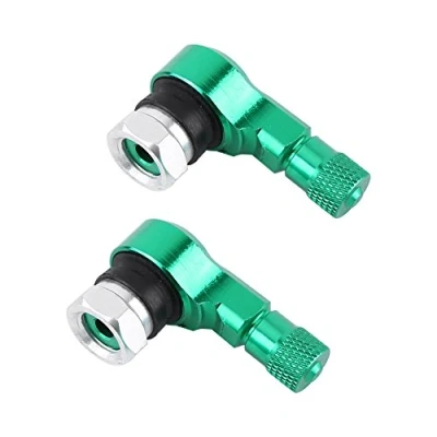 Abbildung von Keenso Motorrad Reifenventil, 1 Paar 11,3mm 90 Grad Universal Aluminiumlegierung Reifenventil Ventilschaftkappen (Grün)