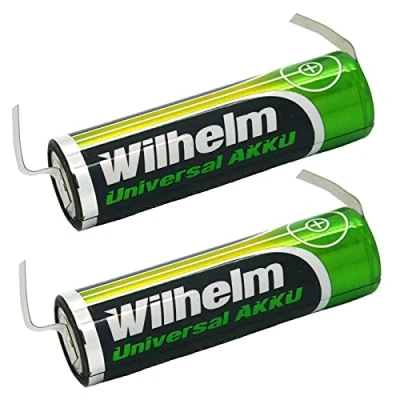 Abbildung von 2 x AA Mignon AKKU LÖTFAHNE U Form Wilhelm Universal Batterien wideraufladbar 1,2 V HR6