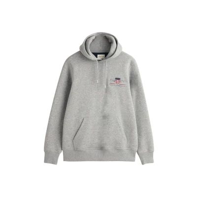 Abbildung von GANT Medium Archive Shield Kapuzenpullover, Herren, Größe: XL, Grey melange