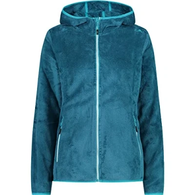 Abbildung von CMP Damen Highloft Fleecejacke mit fester Kapuze, Tiefsee Lagune, D36