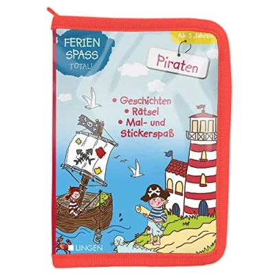 Abbildung von Ferienspaß total! Piraten: Geschichten, Rätsel, Mal und Stickerspaß in einem Set für Kinder ab 5 Jahren