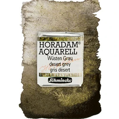 Abbildung von Schmincke HORADAM® AQUARELL, Super Granulation, 14 925 044 Wüsten Grau, 1/2 Näpfchen, sehr stark granulierende Farbtöne, feinste, supergranulierende Aquarellfarben