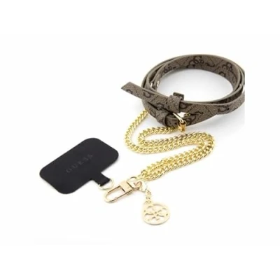 Abbildung von CG MOBILE Guess Abnehmbarer Crossbody Gurt PU 4G &amp; Kette mit Anhänger (Gold Braun)