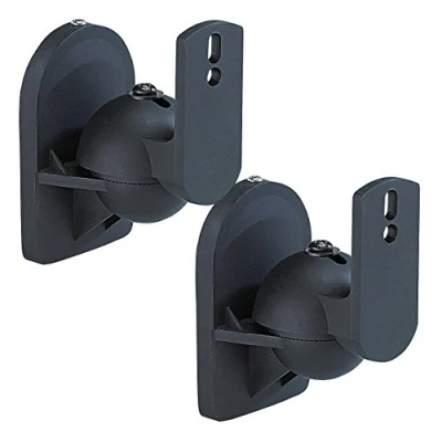 Abbildung von auvisio Wandhalter Lautsprecher: Kompakt Halterung für Satelliten Lautsprecher im 2er Pack (Wandhalterung Lautsprecher, Boxenhalter, Halter)