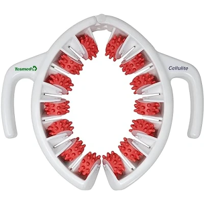Abbildung von TESMED Cellulite Manuelles Anti Massagegerät, Made in Italy, patentiert, mit mechanischer Dreifachwirkung und Rollen, die Haut anheben, komprimieren dehnen, Oberschenkel Gesäß