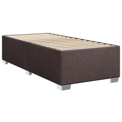 Abbildung von vidaXL Bettgestell, Bett mit Bettfüße Lattenrost, Polsterbett für Schlafzimmer, Einzelbett Bettrahmen, Modern, Dunkelbraun 90x190cm Stoff