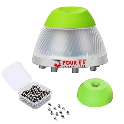 Abbildung von FOUR E&#039;S SCIENTIFIC Vortex Mixer mit 100 pcs Stahlkugel, schnelles Mischen Touch Mode, 5.5 mm Orbit und 5000 Drehzahl, Shaking für Acrylfarbe Nagellack Labor Reagenzglas