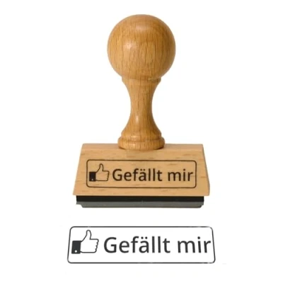 Abbildung von trendaffe Der Gefällt Mir Holzstempel