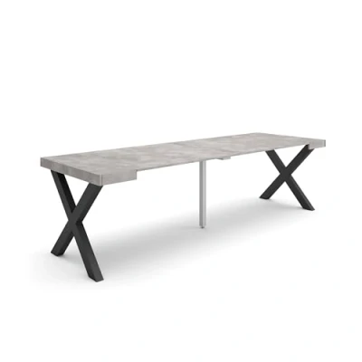 Abbildung von Skraut Home Ausziehbarertisch Multifunktionaler ausziehbarer 260 Für 12 Gäste Massivholz Beine Moderner Stil Zement