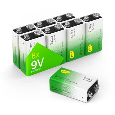 Abbildung von GP Extra Alkaline 9V Blockbatterie Longlife Batterien mit hoher Energiedichte 8 Stück Blockbatterien 9 Volt Neue G TECH Technologie