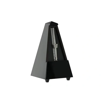 Abbildung von Wittner Metronom 816 Holzgehäuse mit Glocke Taktell Pyramidenform schwarz hochglanz