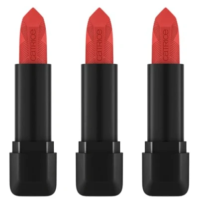 Abbildung von Catrice Scandalous Matte Lipstick, Nr. 120, Rot, feuchtigkeitsspendend, langanhaltend, sofortiges Ergebnis, vegan, ohne Parabene, Mikroplastikpartikel, Nanopartikel frei, 3er Pack (3x3.5g)