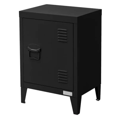 Abbildung von ML Design Aktenschrank, 40x30x57,5 cm, Schwarz, Stahl, Freistehender Büroschrank mit 4 Beinen, Kleiner Lagerschrank, Einzeltür Stahlschrank, Metallschrank Aufbewahrungsschrank Nachttisch Beistelltisch