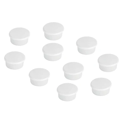 Abbildung von FRANKEN Signal Magnete Rund, 10 Stück, Hochwertige Haftmagnete für Magnettafel, Whiteboard oder Kühlschrank in Büro, Schule Haushalt, 13 mm, Weiß, HM10 09