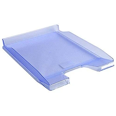 Abbildung von Exacompta 11410D 10er Pack Premium Briefablage Combo Mini DIN A4. Ideale Briefkörbe für Ihre Organisation. Robuste und stapelbare Ablagekörbe eisblau transluzent