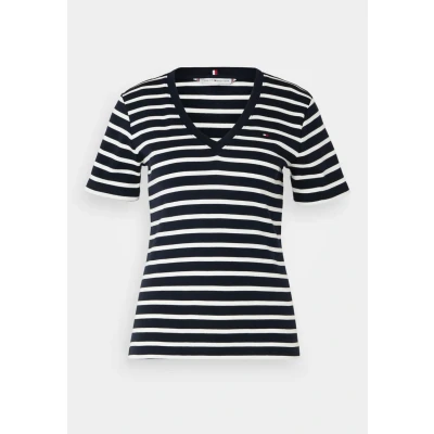 Abbildung von Tommy Hilfiger SLIM CODY Tshirt basic, Damen, Größe: XXL, Breton desert sky/ecru