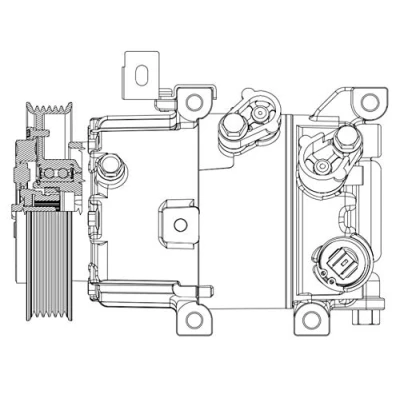 Abbildung von MAHLE ORIGINAL ACP 630 000P Kompressor 6VS14e 12 PAG 46 YF R 1234yf, 134a HYUNDAI: i30 II Schrägheck, Elantra VI Limousine, Kombi