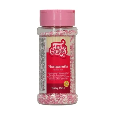 Abbildung von FunCakes Glutenfreie Nonpareils Baby Pink Mix: Tortenstreusel, großartiger Geschmack, perfekt zum Verzieren von Torten, Streuselmischung. 80 g.