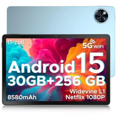 Abbildung von DOOGEE U11 Pro Android 15 Tablet 11 Zoll, 30GB RAM+256GB ROM (2TB TF) 8580mAh, 90Hz Display, Netflix 1080P, Unisoc T7200 Octa Core PC, 13MP+5MP, 5G WiFi/Widevine L1/ GPS/Face ID/OTG [2025]