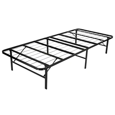 Abbildung von MOG/i Flair 100x200x35,5 cm Klappbares Plattform Bettgestell Faltbett, kein Werkzeug für Montage erforderlich, Unterbettbewahrung und Saugroboter Freundlich, SCHWARZ
