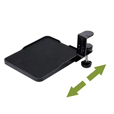 Abbildung von Mausablage Klemme unter dem Schreibtisch, Mausplattform, zum Herausziehen, ergonomische Mausablage, ausziehbar, Schwarz