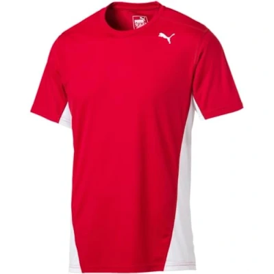 Abbildung von PUMA Herren Cross The Line Tee T Shirt, Red White, M