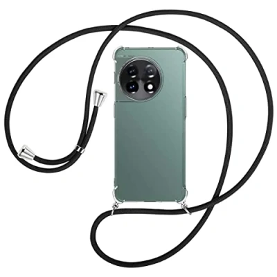 Abbildung von mtb more energy® Handykette kompatibel mit OnePlus 11 schwarz Smartphone Hülle zum Umhängen Anti Shock Full TPU Case