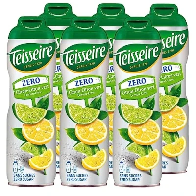 Abbildung von Teisseire Getränke Sirup Lemon/Zitrone 0% 600ml der genauso schmeckt wie die Frucht (6er Pack)