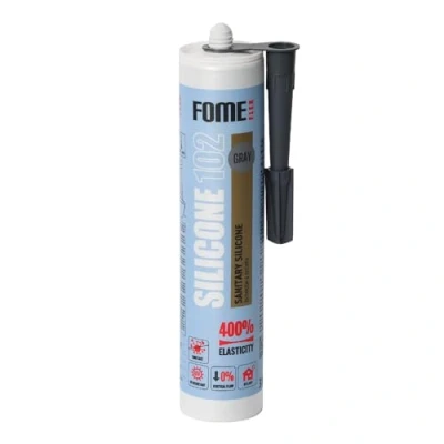Abbildung von Gray Silikon Bad Dichtmasse [310 ml] Professionelles Wasserdichtes Sanitärsilikon Badezimmer, Rinnen und Fensterabdichtung von Fome Flex