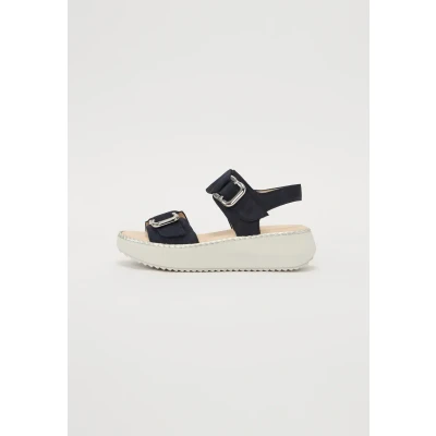 Abbildung von Gabor Damen Riemchensandalen, Frauen Sandalen,Sommersandalen,flach,Sommerschuhe,Freizeitschuhe,offene Schuhe,Strandschuhe,Blue,38 EU / 5 UK