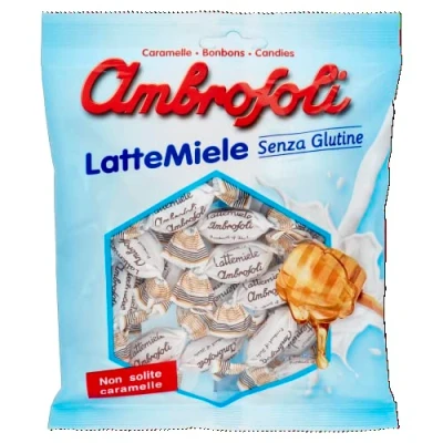 Abbildung von 12x Ambrosoli Caramelle Latte e Miele, Milch und Honigbonbons sweets, 135g + Italian Gourmet polpa 400g